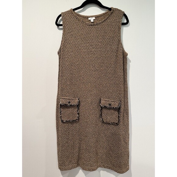 NEW J Jill Dress Womens Medium Butterscotch Knit Old Money Workwear Quiet Luxury - Picture 1 of 6